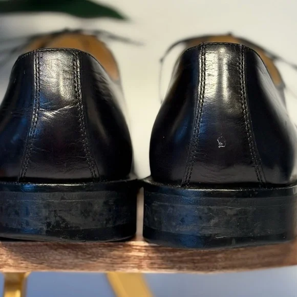 John W. Nordstrom Black Italian Leather Cap-Toe Oxfords - Sz 9 - Picture 7 of 7